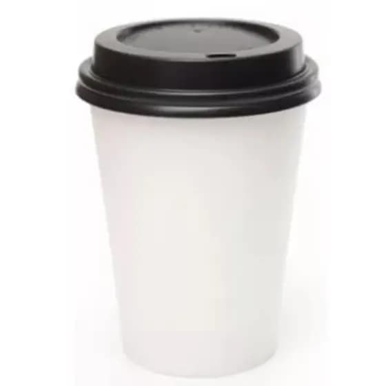 Copo liso branco 300 ml com tampa bico