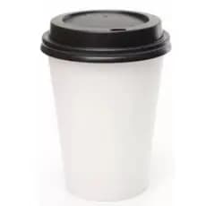 Copo liso branco 300 ml com tampa bico