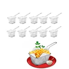 Kit 10 Unidades Mini Cesto Para Fritura Clink