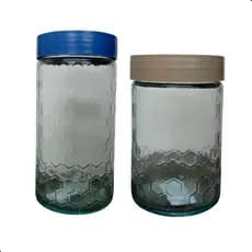 Conjunto 2 Potes Com Tampa Colmeia Multiso Viva