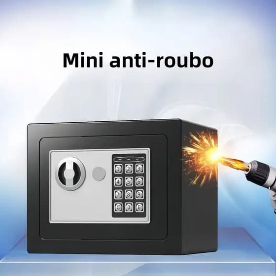 Cofre Digital Em Aço Combinação Eletrônica E Chave 23x17x17