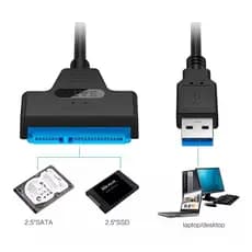 Adaptador Sata Para Usb 3.0 De Até 6 Gbps Acessórios Laptop De 2,5 Polegadas Disco Rígido SSD Externo Cabo De 22 Pinos Cabos Computador