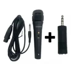 Microfones Qualidade Profissional Unidirecionais, Microfone Alta fidelidade de Voz Karaoke + Adaptador P2
