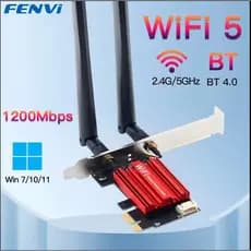 Fenvi Placa Adaptadora Wi-Fi 5GHz e Bluetooth 4.0 PCIe AC1200 - Conexão Rápida e Estável