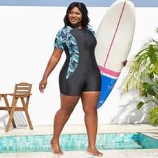 MAIÔ Macaquinho Ziper Feminino Para Natação Hidroginastica Bojo Removível e Forro
