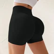 Short Fitness Feminino Liso Empina Bumbum  Poliamida Yoga Esporte Treino
