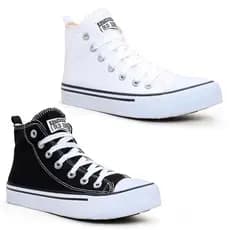 Kit 2 Pares Feminino Tenis All Kalum Bota Cano Alto