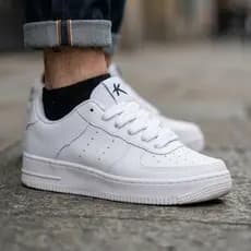 Tenis Masculino Academia Feminino Casual Branco Preto Confortável Kalum
