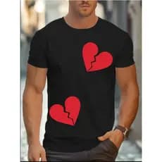 Camiseta Coração Partido Unisex Streetwear Menos é Mais Estampa em DTF.