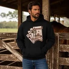 Moletom Canguru Country Texas Rodeio Touro Casaco Frio Agro Estilo Americano Com Capuz Unissex Baralho