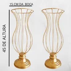KIT 2 Vasos Armação Jarros Aramado Para Pedrarias Ou Pérolas Decoração Luxo Festas Casamentos