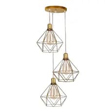 kit 3 pendente Aramado triplo Dourado
