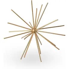 Escultura Ouriço M 16 Cm Dourado de Ferro Estilo Moderno Decoração de Casa, Escritório