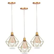 kit 3 Pendentes Diamante Aramado Rose Gold
