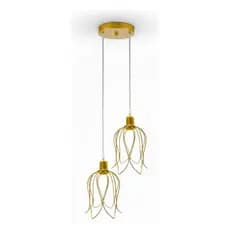 Luminaria Duplo Lustre Pendente Tulipa Cabo 1 Metro