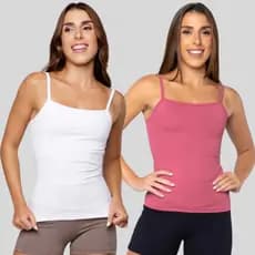 Kit 2 Camisetas Feminina Slim Fitness Com Forro em Poliamida Cores On The Rise Verao Inverno