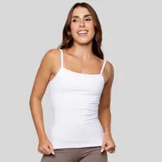 Regata Slim Alcinha Fina Camiseta Com Forro Poliamida Feminina Academia  On The Rise Verão Inverno