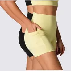 2 Shorts Com Bolso Para Corrida Fitness Poliamida Blackout Zero Transparência Kit Roupa Feminina