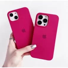 Capa Case Aveludada Silicone Rosa Fúcsia 16 / 16PRO / 16PROMAX /12PRO / 13 PRO/13PROMAX/14 /14PRO /14PROMAX /15 15PROMAX