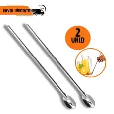 Kit 2 ou 1 Colheres Bailarina em Inox para Suco Drinks Coquetel Bebidas Cozinha Restaurante Bar