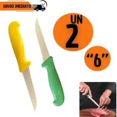 Kit 2 Facas Desossa Profissional Inox 6” Cabo Anatômico Açougue Cozinha Carne