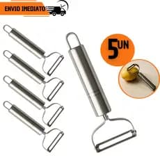 Kit 5 ou 3 Descascador de Legumes Batata Frutas Aço Inox Praticidade na Cozinha Restaurante Copa