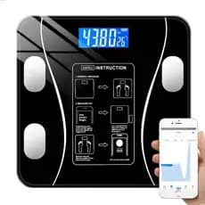 Balança Bioimpedância Digital App Bluetooth 180kg Corporal Preto Branco