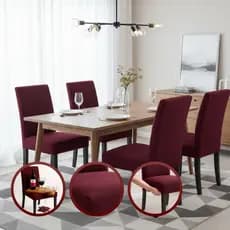 Kit 4 Capa Cadeira Sala Jantar Malha Lisa E Estampada Para Mesa De Jantar