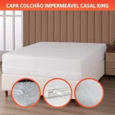 Capa Lençol Matelado Impermeável Antiácaro Colchão Queen King Size Com Zíper