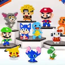 Bloco de Montar Infantil Brinquedo Educativo Desenhos Modelos Variados