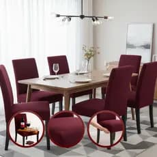 Kit 6 Capa De Cadeira p/ Mesa De Jantar Lisa Resistente Ajustáveis Premium