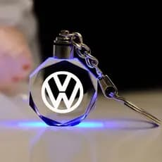 Chaveiro Universal LED Para Carro Pingente De Cristal Volkswagen Golf 4 5 6 7 8 Carocha Phaeton Passat Touareg Sharan