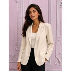 Maria W Modas Blazer  Carolina TECIDO NOVO Luis Twill Com FORRO e Bolso Elegante e Versátil para Ocasiões Variadas
