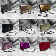 Bolsa Feminina Transversal Clutch Strass Brilho Balada De Corrente Chic Festas Casamentos
