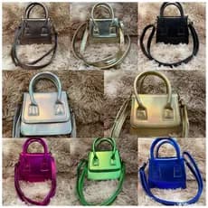 Bolsa mini bag de Festas Metalizada  L2 com uma alca regulavel e uma alca pequena de mao