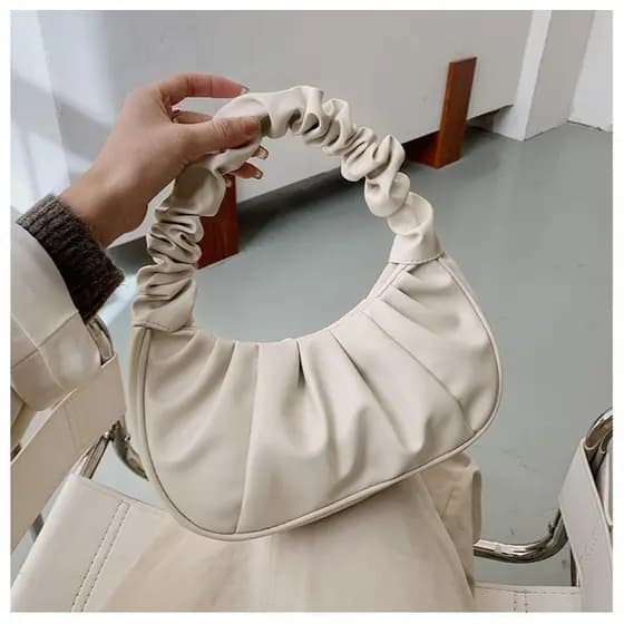 Bolsa Nuvem Elegante Estilo Enrugado , Bolsa De Ombro Feminina