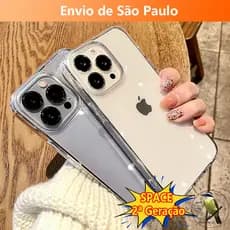 -Bemtevi-Capinha SPACE 2ª Geração Transparente Clear Drop Protection Casing pra iPhone 6 7 8 Plus X XS MAX 11 12 13 14 15 promax