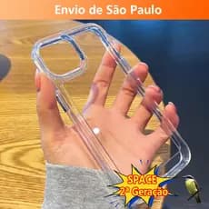 -Bemtevi-Capa Capinha SPACE 2ª Geração Transparente AG-GLASS de vidro fosco Clear Drop Protection Casing pra iPhone 6 7 8 Plus X XS MAX 11 12 13 14 15 promax