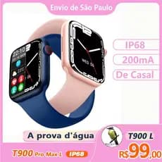 Smartwatch mimi Rosa T900 Pro Max L Relógio de casal Presente para namorada Relógio inteligente à prova d'água IP68