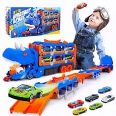 Caminhao Dinossauro Engole Carros Brinquedo Educativo com 6 Carrinhos