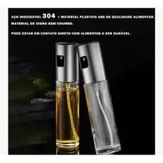 Kit 2 Frascos Spray Óleo e Vinagre 100ml Vidro Inox 304 com Funil, Pincel e Escova