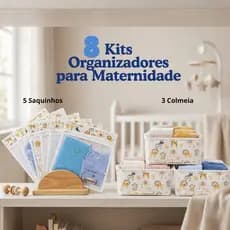 Kit Organizadores Maternidade / 5 Saquinhos 3 Colmeias Organizadoras Multiuso Roupas e Fraldas
