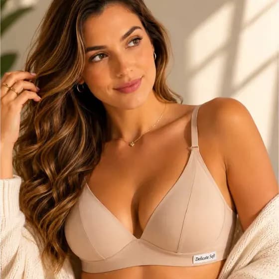 Sutiã Sem Aro com Bojo Soft em Poliamida Soutien Com Sustentação e Conforto