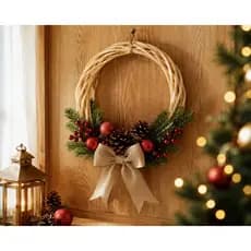 Guirlanda em Rattan Para Decoração  Guirlanda Rústica  Guirlanda para criar e decorar o enfeite para porta