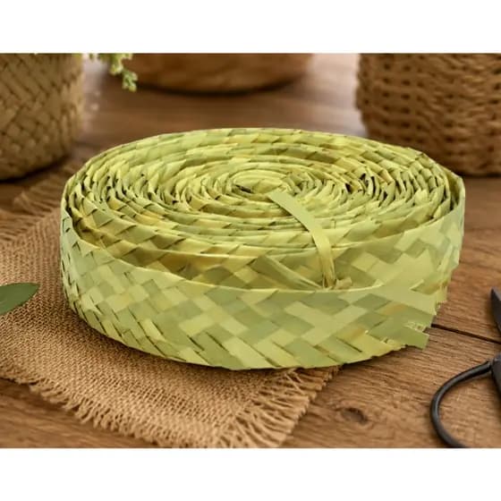 Fita de Palha Natural  para Artesanato para Embalagem para Convite 3,5CM 8MT