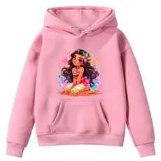 Moletom Infantil Princesa Moan Disn Filme do Ano Cinema Mar Ilha Desenho Shopping Lazer Bolso Canguru Capuz Lançamento