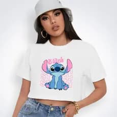 Cropped Crop Feminino Stit-chh Lilo Blusinha Algodão Premium