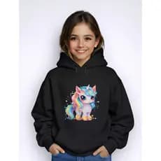 Moletom Infantil Feminino Unicórnio Tendência Super Confortável