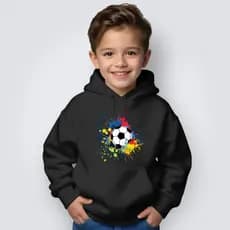 Moletom Infantil Futebol Bola Estampa Colorida Flanelado Inverno