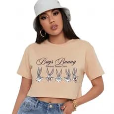 Cropped Feminino Loo ney Tunes Estampa Fofa Novidade Envio 24h